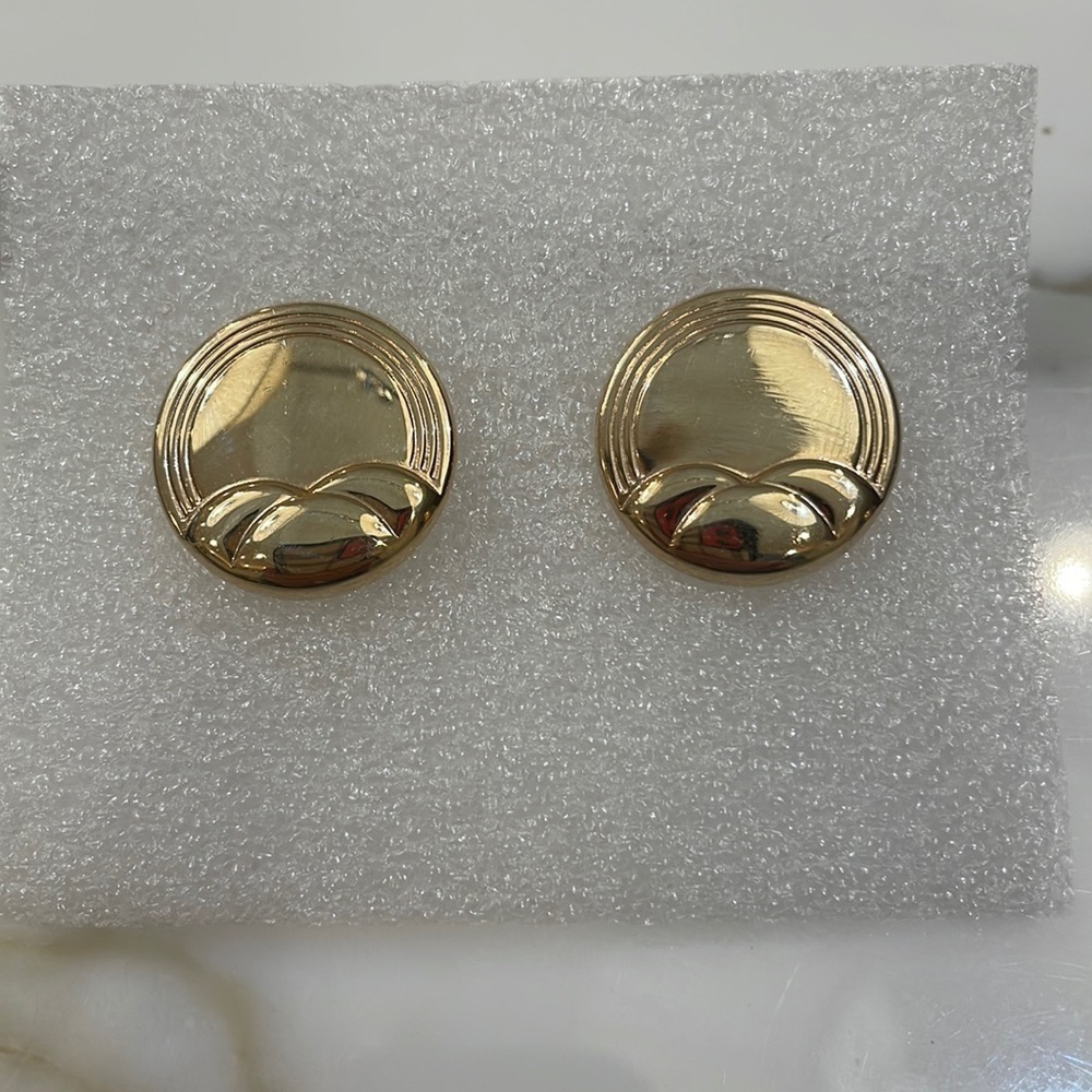 Swank FO Vintage Gold Tone Cuff Links —MCM—Great Design & Condition—OS